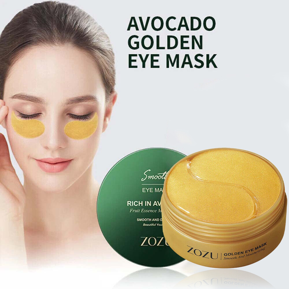 60pcs Avocado Golden Collagen Eye Mask Reduce Dark Circles Bags Hydrate Skin-image