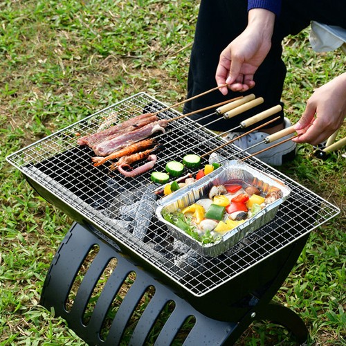 2 Pcs Maille De Barbecue ventes exceptionnelles En Acier Inoxydable Outils Gril Pour Extérieur