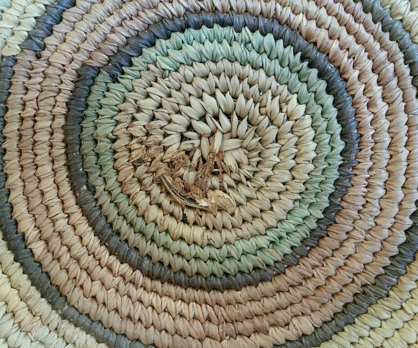 Beautiful Antique 13in African Intricate Woven Basket 