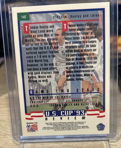 Signed Alexi Lalas -1993 Upper Deck US Cup Preview #140 - Autographed - Picture 2 of 2