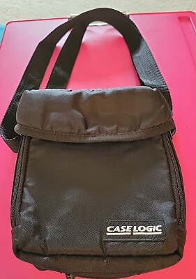 Vtg 1990's Case Logic CD/Walkman/Game Boy Padded Carrying Case In Black/Adjust..