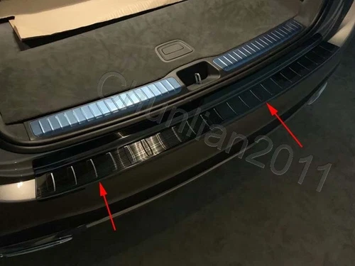 Black Rear Bumper Sill Protector Cover Trim for 2020 Mercedes Benz GLE 350 450 - Picture 4 of 8