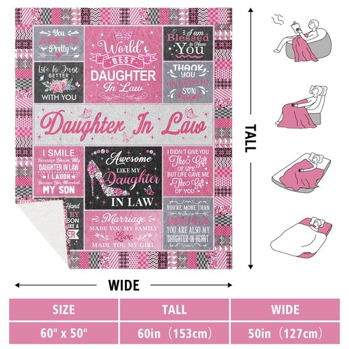 Daughter in Law Gifts Gifts for Daughter in Law Blanket 60"x50" Daughter in L... - Picture 7 of 8