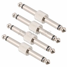 4pcs Chrome Pedal Coupler 1/4" Straight For Guitar Effect Pedal Connector