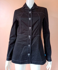Jeans De Christian Lacroix Visible Stitch Logo Buttoned Jacket Black Size 40