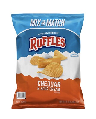 *2 Pk*Ruffles Cheddar & Sour Cream Potato Chips (15.125 oz. Each)~Buy Mo Save Mo