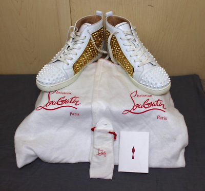 Christian Louboutin Men High-cut Sneakers Spikes White Christian Louboutin Men High-cut Sneakers Spikes White