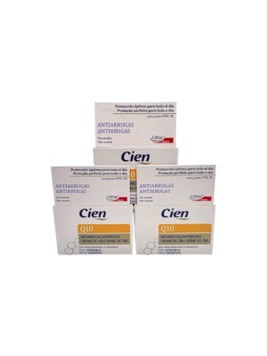 3 x Cien Q10 Gesichtscreme 50ml Anti Aging Tagespflege mit SPF 15