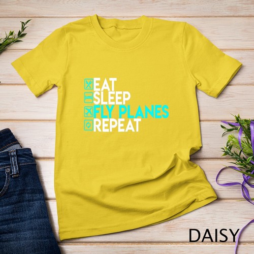 Eat Sleep Fly Planes Repeat - Camisa de Piloto de Avión de Moda Camiseta Unisex - Imagen 5 de 15