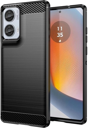 COVER CARBON PER MOTOROLA MOTO EDGE 50 FUSION CUSTODIA NERA MORBIDA TPU ANTIURTO - 第 1/16 張圖片
