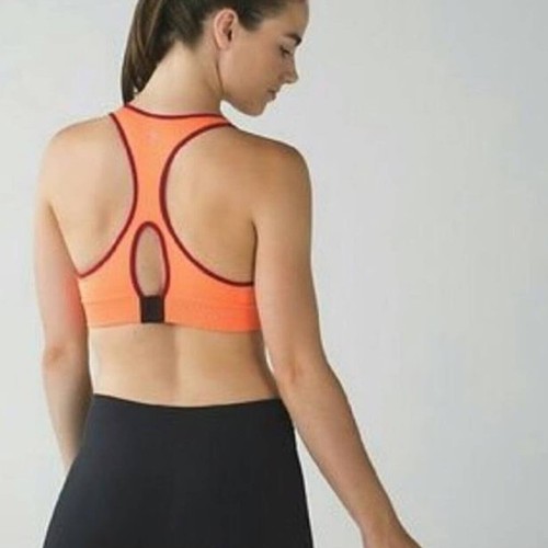 Lululemon Go Steady Seamless Bra Lightweight Orange Maroon Womens 2 - Picture 6 of 6