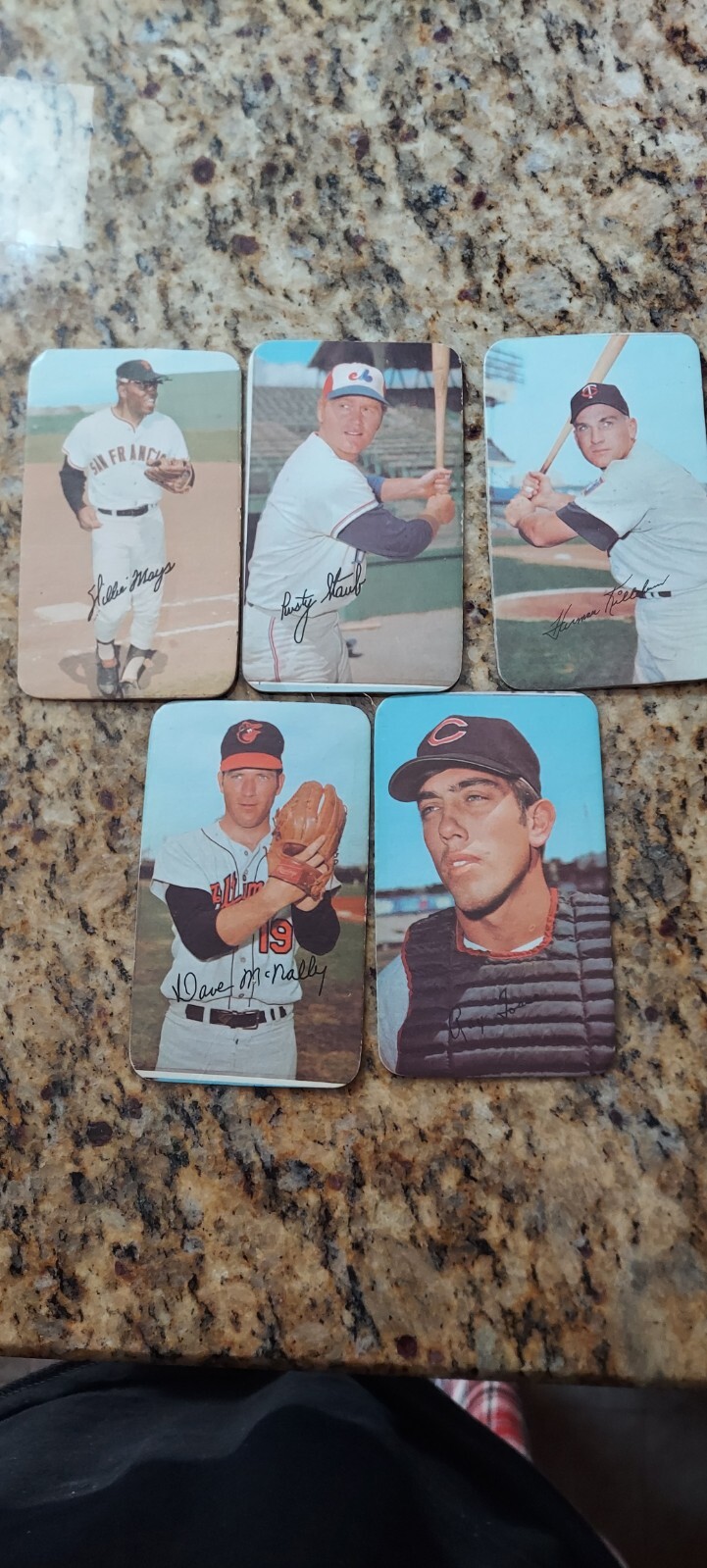 (5) 1971 Topps Super Baseball Card Lot.including Willie mays,rusty Staub
