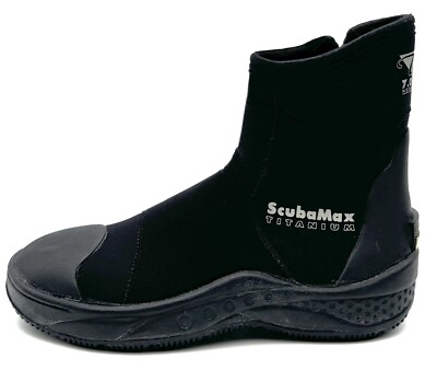 Scubamax Titanium Mens US 9 Neoprene Scuba Shoes Black Ti 7mm Diving Boot