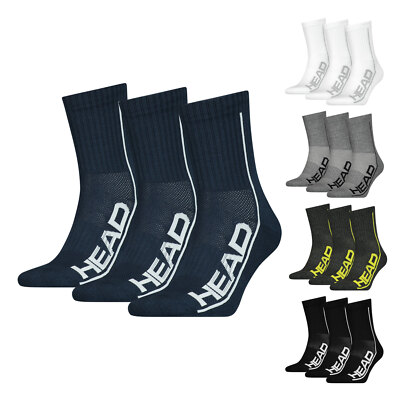 6, 9, 12 Paar HEAD Herren Damen Performance Sportsocken Short Crew Cotton Blend