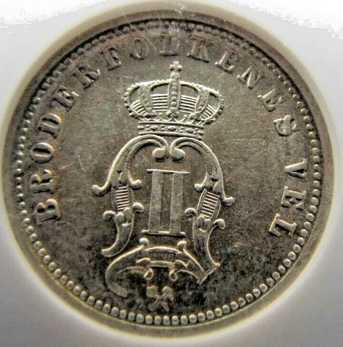Norway 25 Ore 1876  NGC AU 58 (old holder)