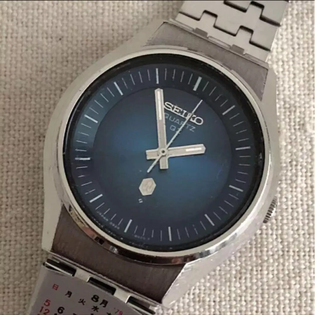 Seiko Vintage 36mm Blue Dial Quartz Analog Mens Watch 0920-8010 Working