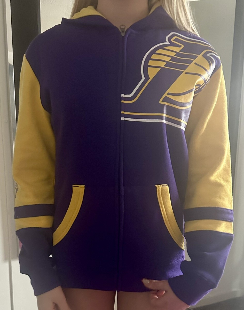 NBA Los Angeles Lakers Full Zip Warm Up Jacket Purple Gold Youth