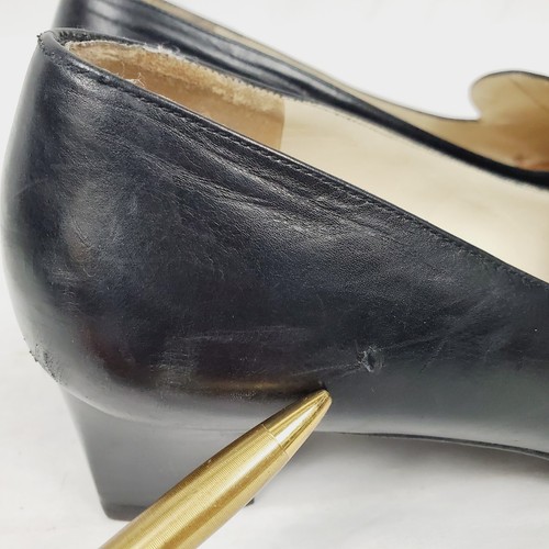 Salvatore Ferragamo Vintage schwarze Leder Pumps Größe 9 1/2 B ☆ Blockabsatz Boutique - Bild 12 von 12