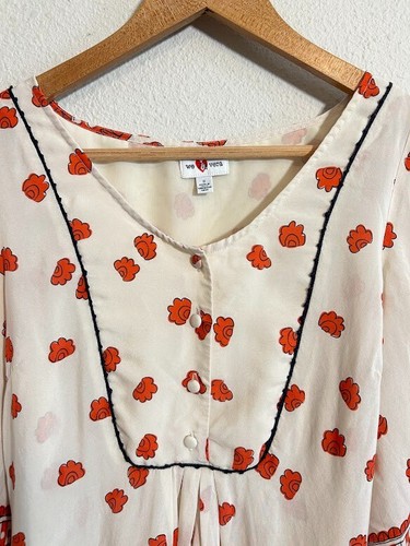 Top túnica Anthropologie We Love Vera seda amapola duchas 2 rojo crema - Imagen 5 de 8