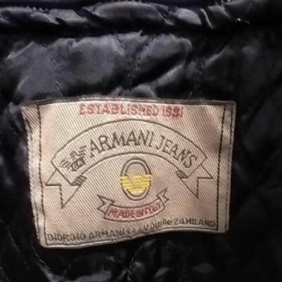 Armani Jeans Leather Jacket MA-1 Vintage Black Men's Size M