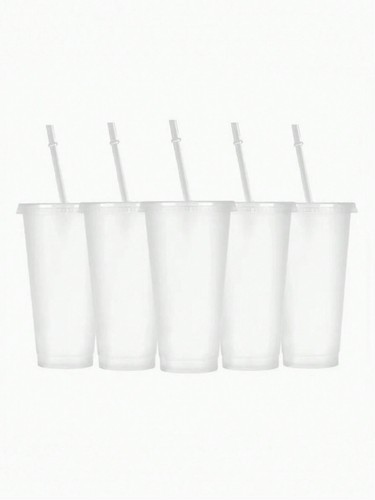 5Pcs 710ml Reusable Plastic Water Bottles with Straws, Pink - Picture 65 of 103