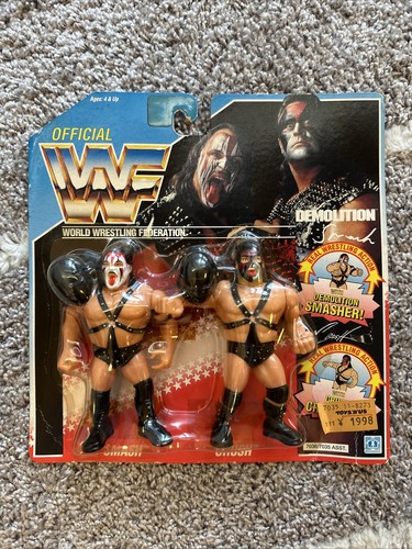 WWF HASBRO MOC MINT ON CARD TAG TEAM DEMOLITION S2...