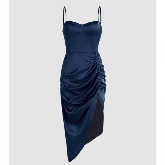 Kahlia asymmetric cowl neck dress hot sale