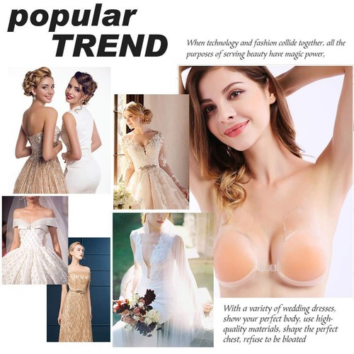 Selbstklebender klebender unsichtbarer BH Silikon Push Up BH Lifting Rückenfrei Trägerlos - Bild 8 von 14