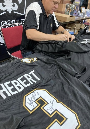 Saints Bobby Hebert “ Cajun Cannon “ Custom Signed Jersey Auto Autograph JSA - Picture 2 of 3
