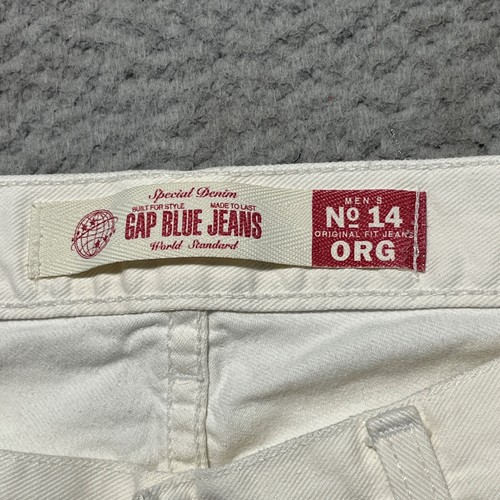 Jeans GAP Vintage No. 14 Original Fit Hombre 38 x 32 Blanco Recto Hecho en EE. UU. - Imagen 11 de 16