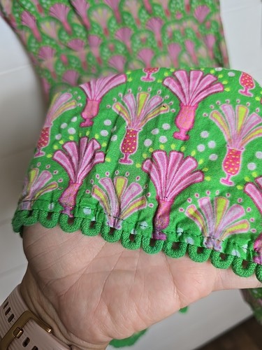 Never Fully Dressed Puff Sleeve Green Pink Print Dress Size US 4 Cottage Core - Picture 9 of 14