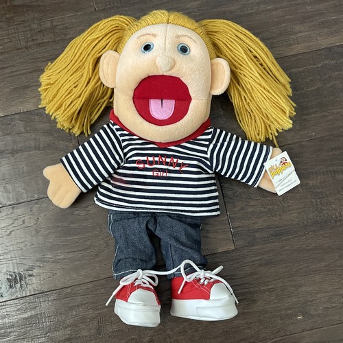 Vintage Silly Puppets Sunny Girl bambola pupazzo a mano vestito originale 14" LEGGI