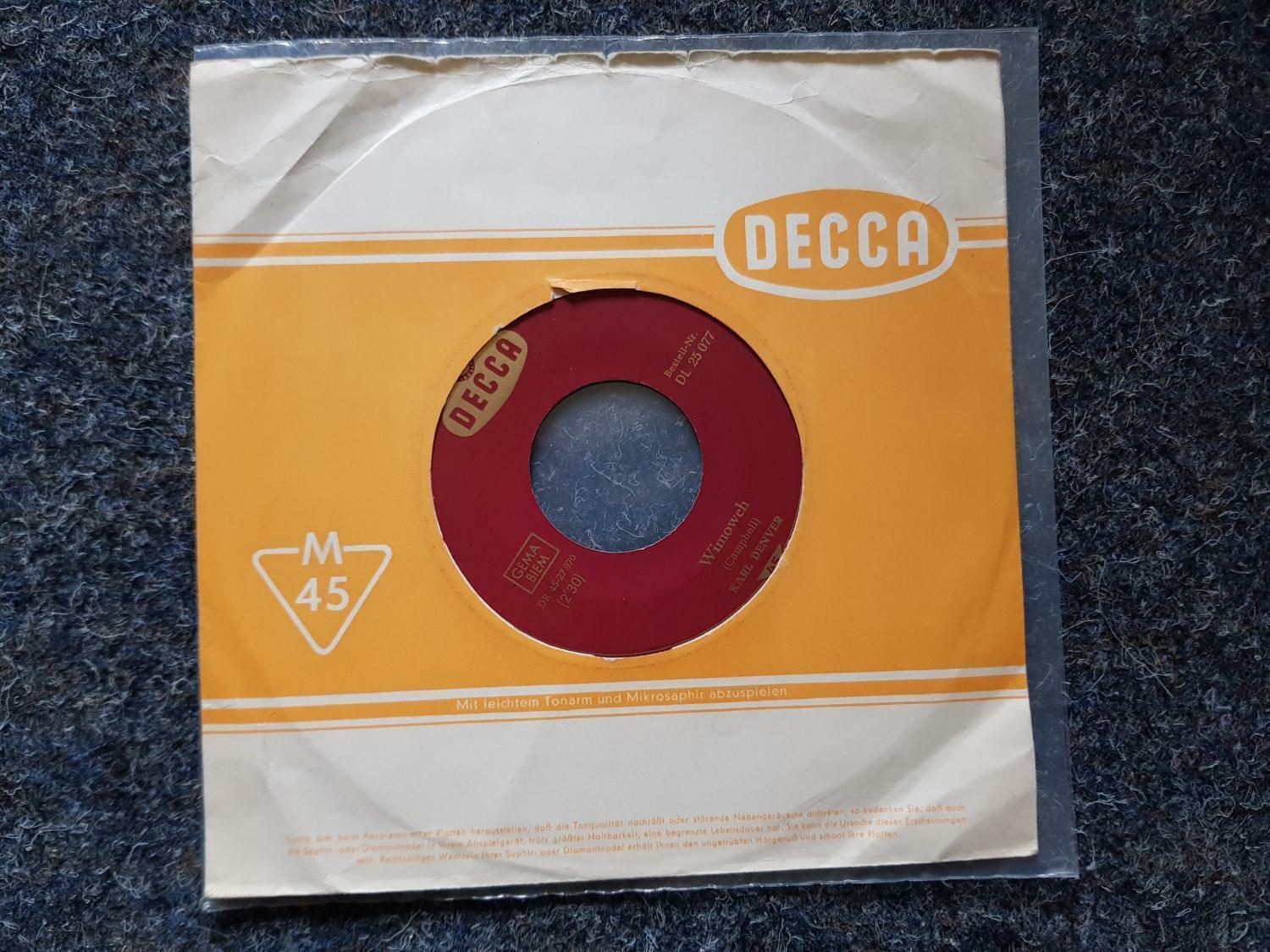 7"" Single Vinyl Karl Denver - Wimoweh Germany