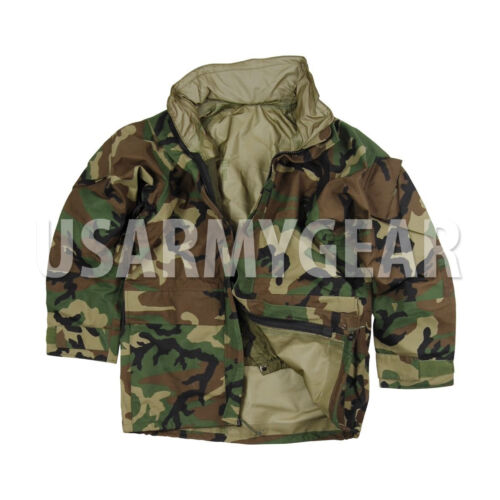 US Army Cold Wet Weather Gen 2 II  ECWCS Woodland Goretex Parka Jacket S M L XL - Afbeelding 1 van 26