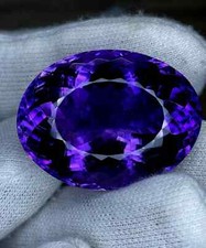 Natural Purple Color Amethyst Gemstone Oval Cut 50.45 Ct Certified AG Gemstone