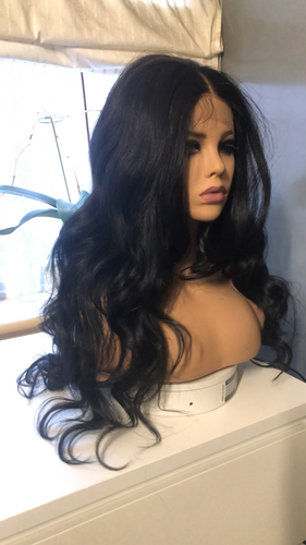Style Icon Lace Front Full Wig 28 Inch Long Synthetic Body Wave Off Black M2 - Video 1 of 1