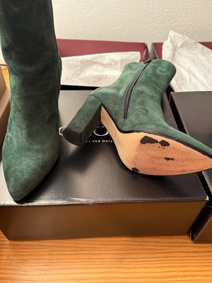 Stiefelette Maßanfertigung Fa. Girotti Italien, grün, Blockabsatz 9 cm