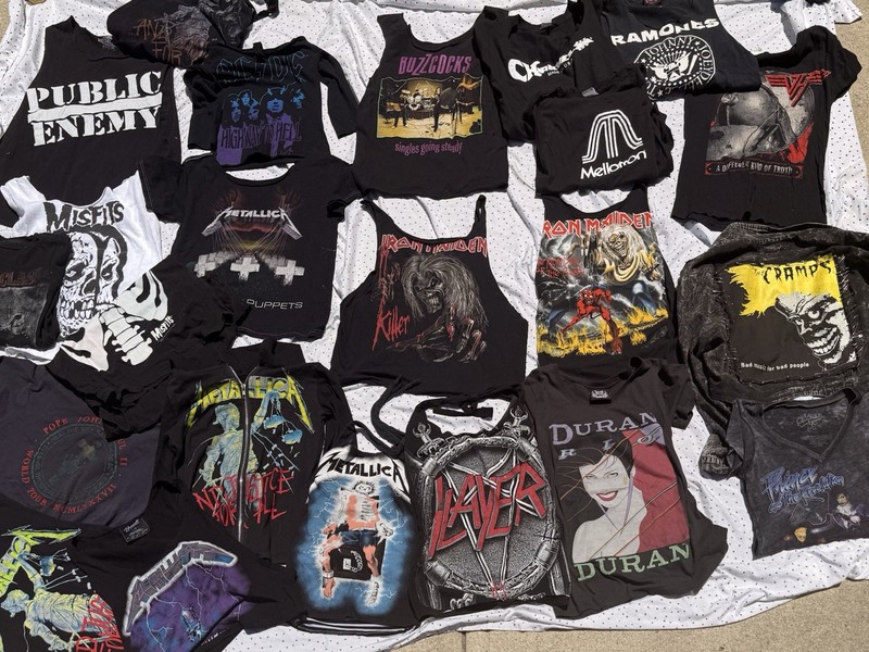LOT mens women vintage clothing BAND Cut SHIRT Maiden Metal Punk Reseller Y2K