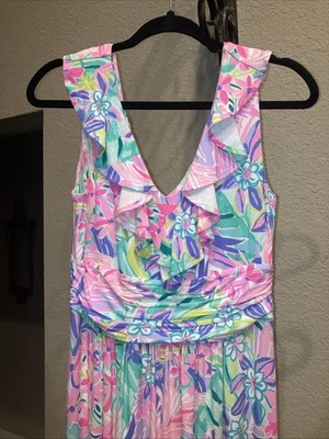 Lilly Pulitzer Maxi Dress Colorful Unique Rayon/Spandex! Gorgeous! - Image 1 of 4