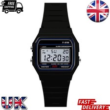 NEW Class Digital Watch F91 Water Splush F91 Look with Resin Strap in Black UK