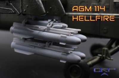 Custom AGM114 Hellfire Missile Launcher For 1:18 BBI AH-64 Apache Helicopter (1)