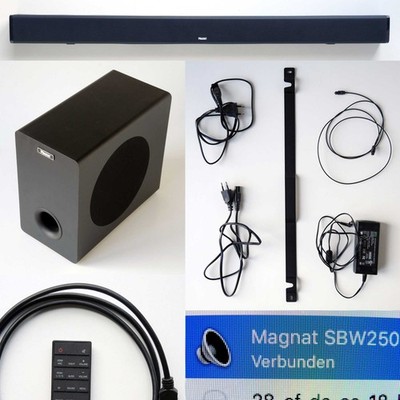 Soundbar MAGNAT SBW250 160W schwarz Wireless Subwoofer Bluetooth 2x2 Wege System