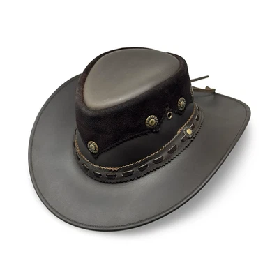 Lederhut Western Cowboy – Outdoor Hut Reiten, Wandern & Abenteuer Braun - Bild 1 von 4
