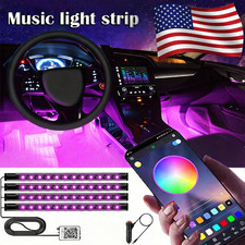 Rgb Led Interior Car Light Strip 48led Music Sync Powered Bluetooth App Control Rgb Led Interior Car Light Strip 48led Music Sync Powered Bluetooth App Control