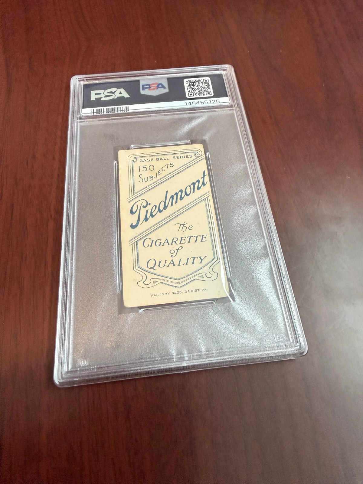 1909 T206 Piedmont 150 Glenn Liebhardt Rookie Card. PSA 2 view 2