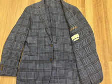 Suitsupply Havana 44L Glen Plaid Wool Silk Cashmere Sport Coat Drago Italy