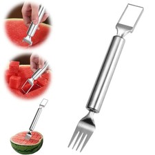 Watermelon Slicer Cutter 2-in-1 Fork Stainless Steel Fruit Cutting Artifact Lot