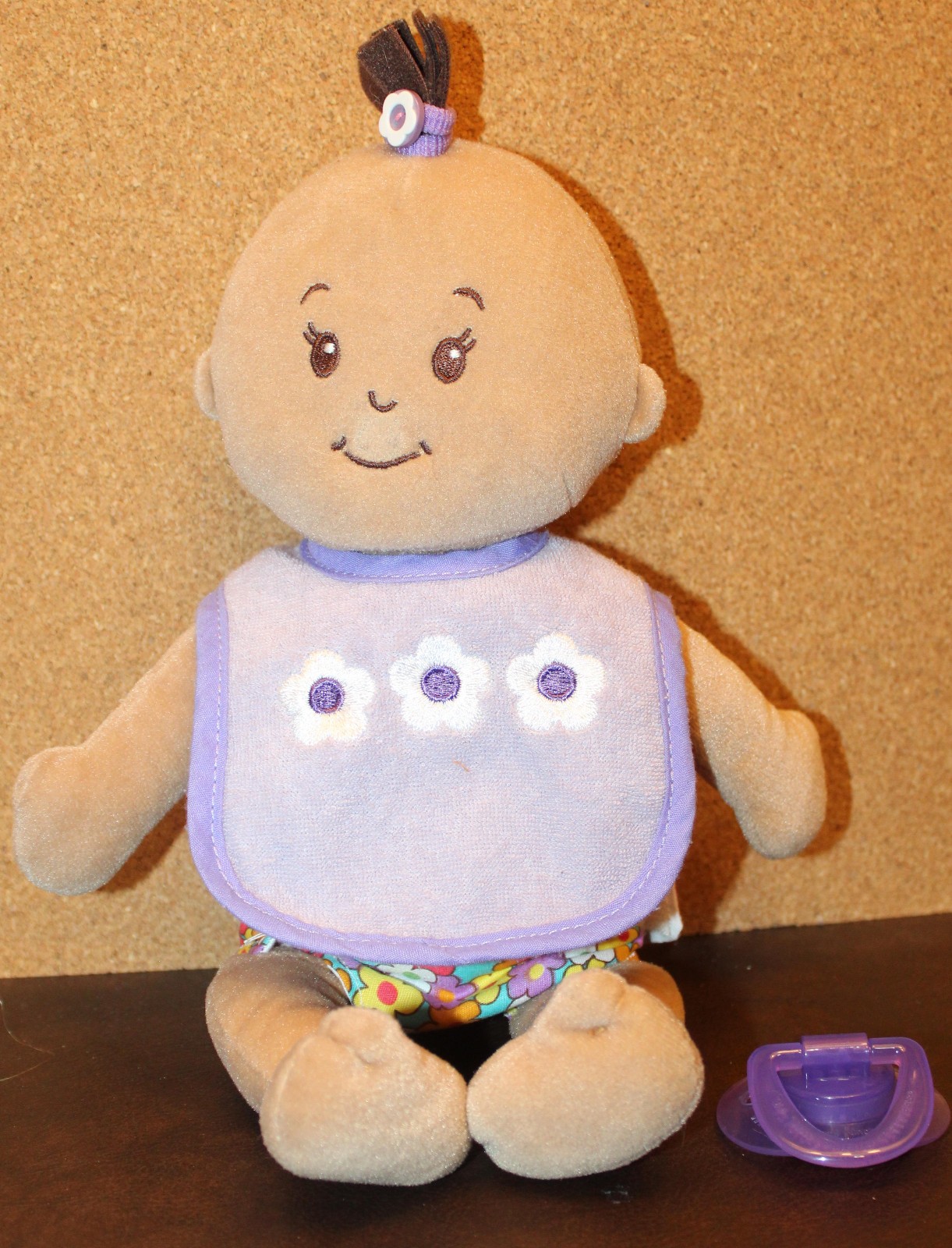 Wee Baby STELLA  Doll Med Brown Skin 12" Plush Baby Toy Dressed+Pacifer