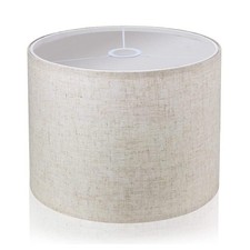 LgowithU Abat-jour en tissu pour lampe de table - élégant, blanc cassé
