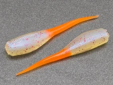 (24)  2" SLAB HUNTER "Bleeding Shad Org tail" GRUBS BAIT JIGS CRAPPIE BABY SHAD